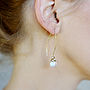 Moonstone And Pearl Hoop Earrings, thumbnail 5 of 7