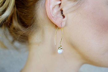 Moonstone And Pearl Hoop Earrings, 5 of 7