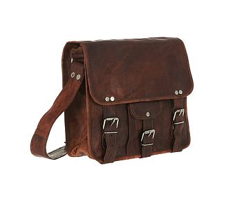 Leather Satchel With Front Pocket Midi, 6 of 10