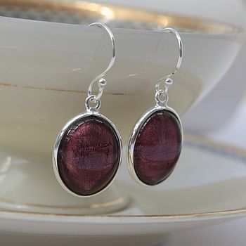 Murano Glass and Silver Oval Earrings, 7 of 12