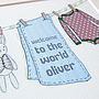 Personalised New Baby Blue Clothes Unframed Print, thumbnail 3 of 12