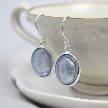 Murano Glass and Silver Oval Earrings, 6 of 12