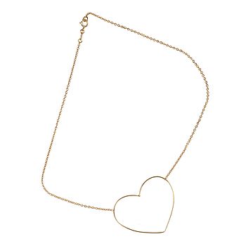 9ct Gold 'Fil D'amour' Heart Necklace, Large Model, 5 of 10