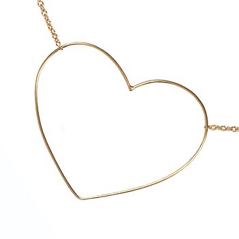 9ct Gold 'Fil D'amour' Heart Necklace, Large Model, 4 of 10