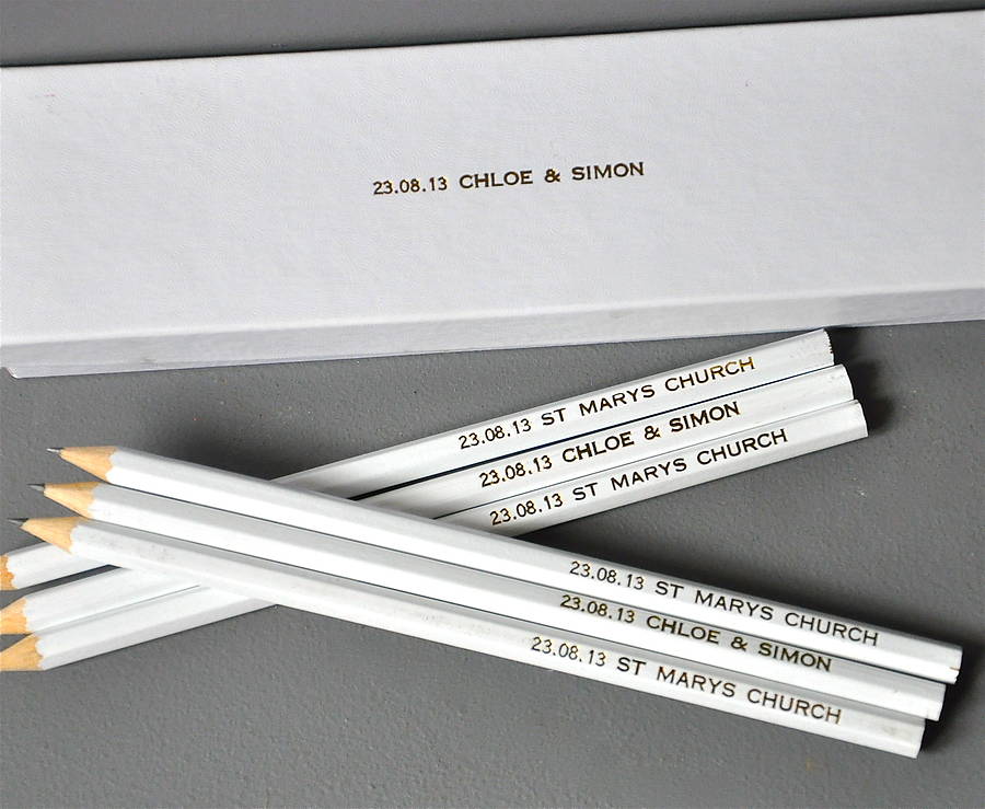 Personalised Gift Boxed Save The Date Pencils By Letteroom Personalised Gift Boxed Save The Date Pencils