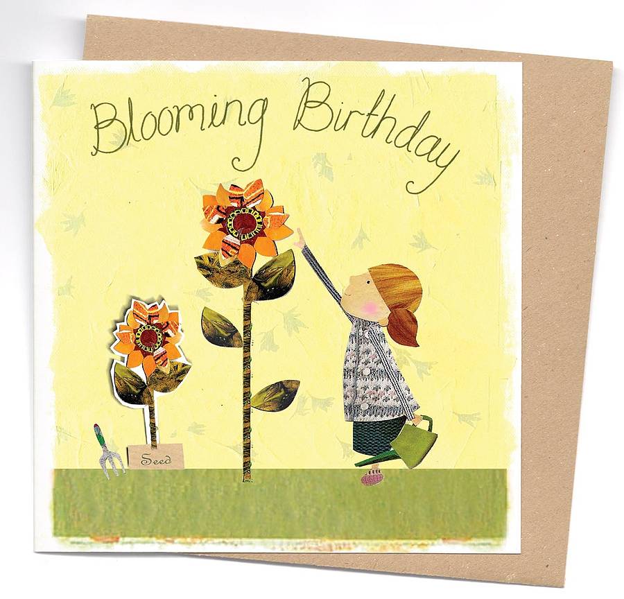 'Blooming Birthday' Card With Sunflower Seeds By Seedlings Cards