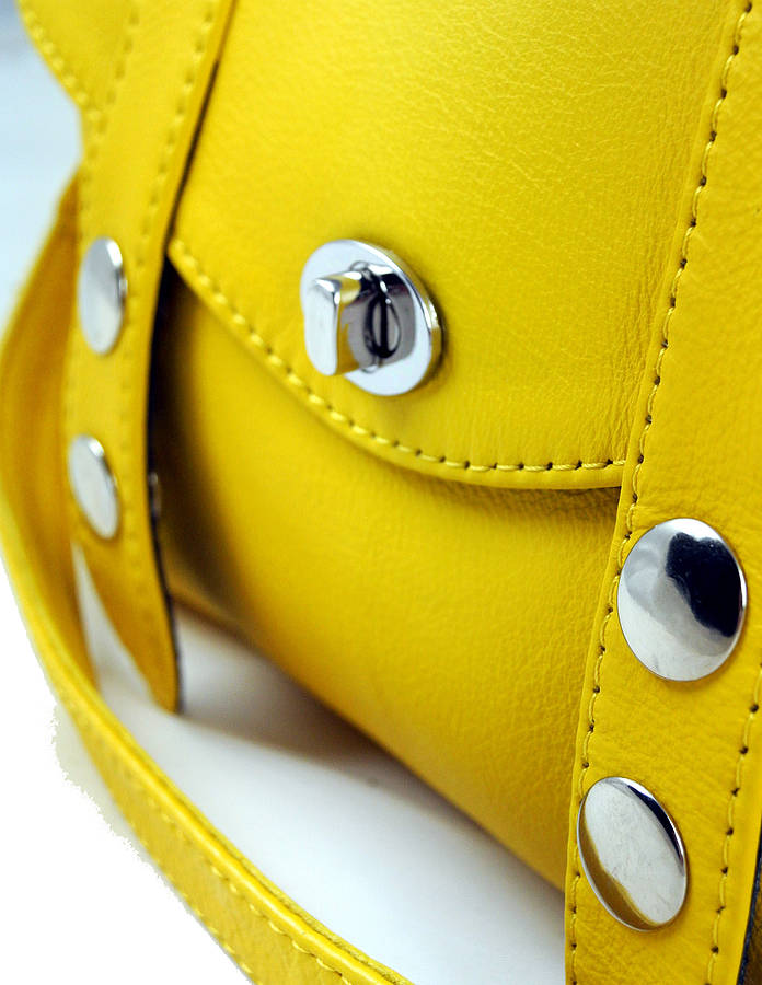 yellow mini 'satchel handbag by freeload leather accessories ...