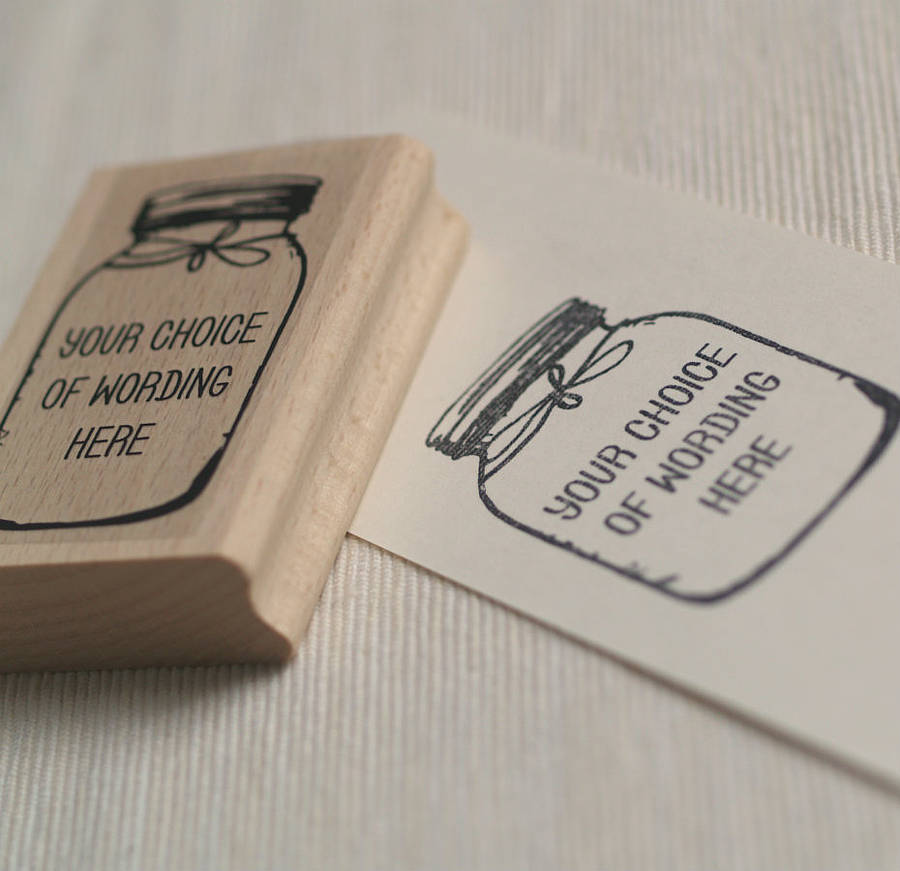 personalised jar stamp by pretty rubber stamps | notonthehighstreet.com