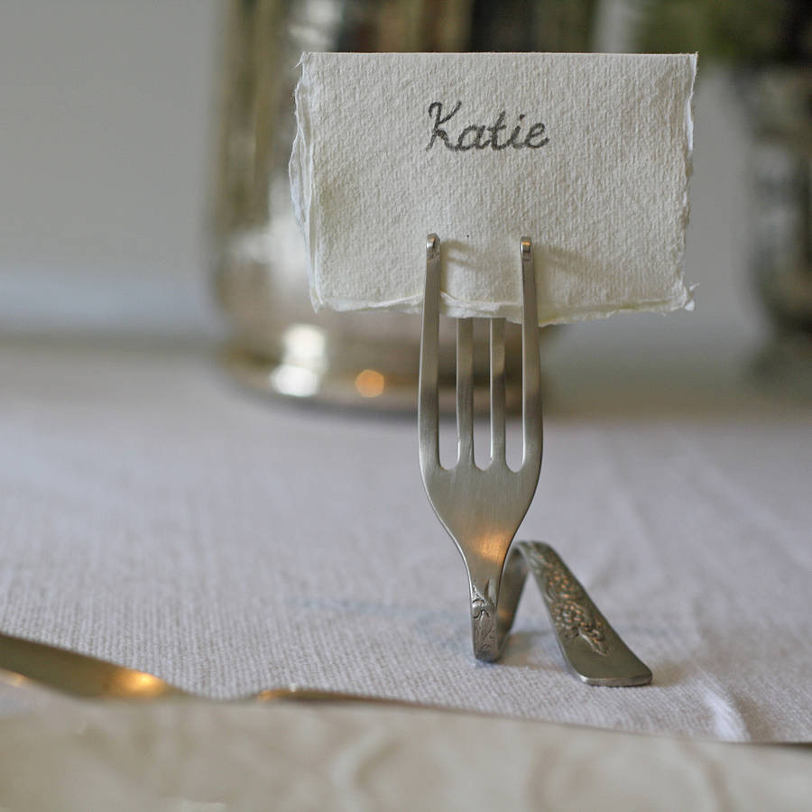 Set Of Four Fork Place Card Holders By The Wedding of my Dreams