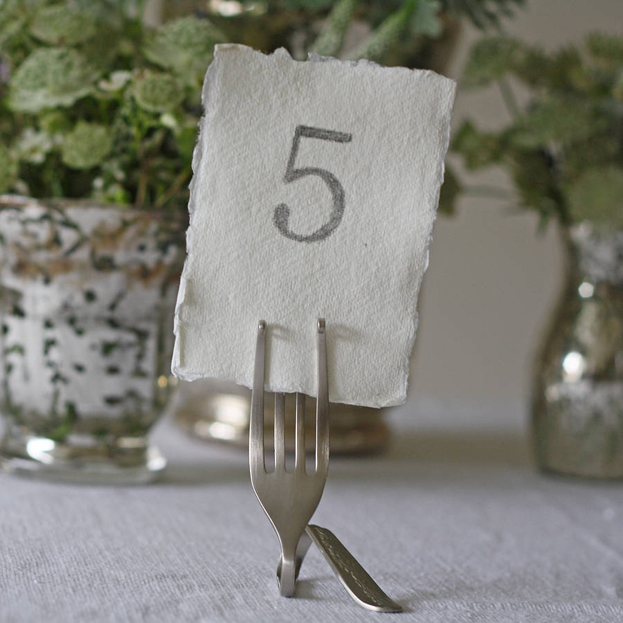 Set Of Four Fork Place Card Holders By The Wedding of my Dreams