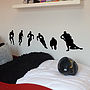 Set Of Six Rugby Player Wall Stickers, thumbnail 1 of 2