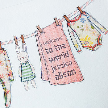 Personalised Welcome To The World Pink New Baby Print, 8 of 12