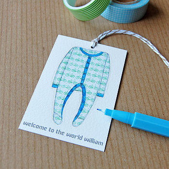 Personalised New Baby Blue Gift Tag, 3 of 9