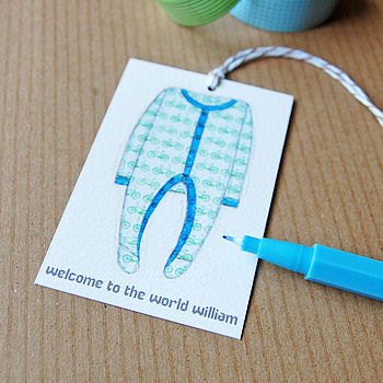Personalised New Baby Blue Gift Tag, 5 of 9