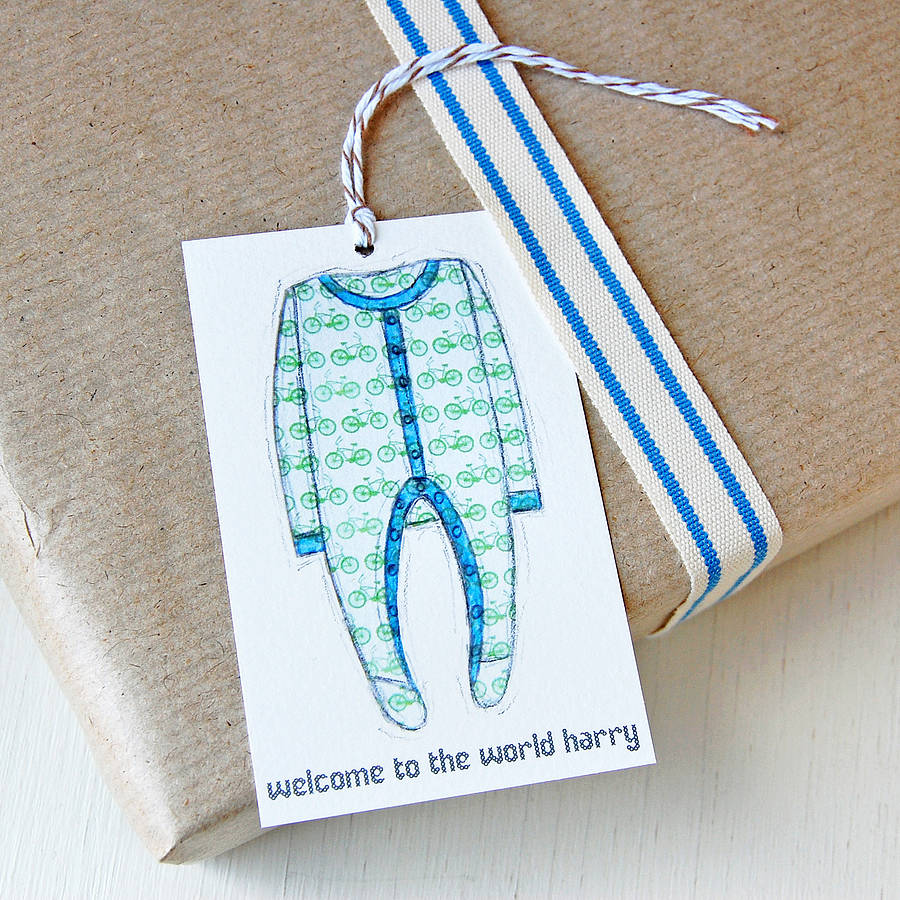 Personalised New Baby Blue Gift Tag, 1 of 9