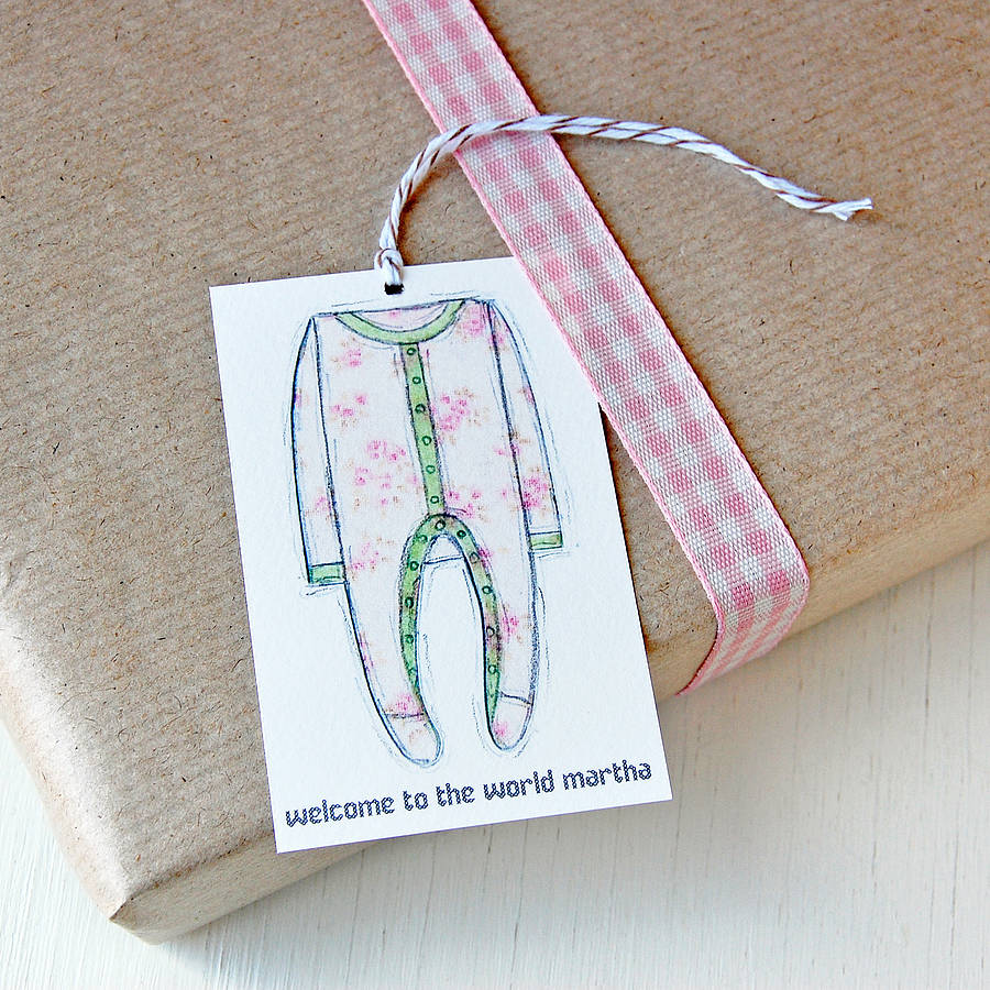 Personalised New Baby Pink Gift Tag, 1 of 8
