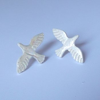 Porcelain Bird Earrings Studs, 5 of 5