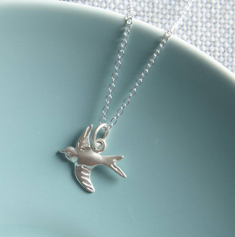 silver tiny bird necklace by lily charmed | notonthehighstreet.com