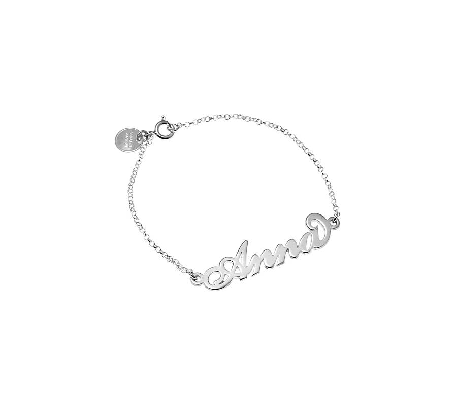 Personalised Sterling Silver Name Bracelet By Anna Lou of London