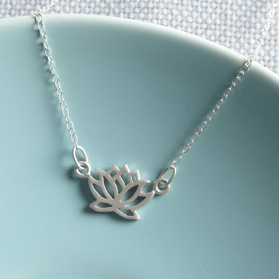 silver lotus flower necklace by lily charmed | notonthehighstreet.com