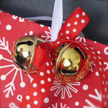 Pack Of Five Gold Star Christmas Bells 25mm By Edamay | notonthehighstreet.com