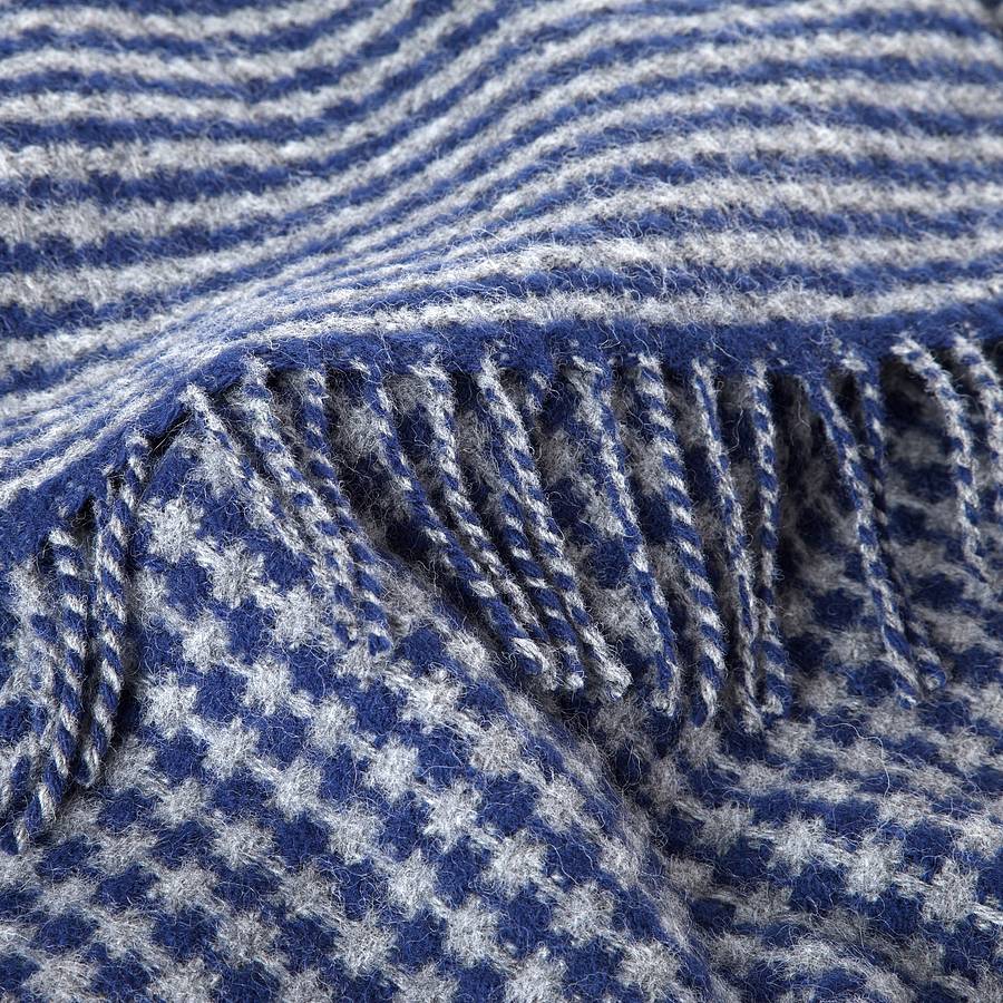 striped wool blue throw by dreamwool blanket co. | notonthehighstreet.com