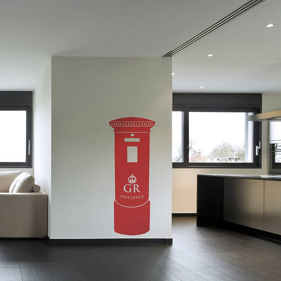 British Pillar Post Box Vinyl Wall Sticker By Oakdene Designs