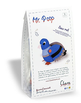 Mr Poop Pigeon Felt Sewing Kit, 5 of 6