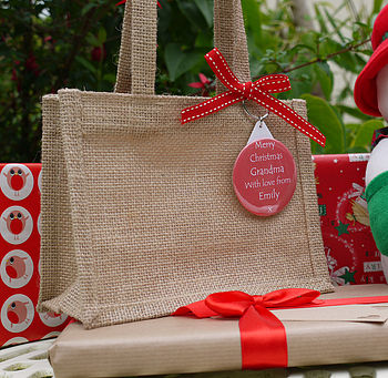 Personalised Christmas Gift Bag & Keyring, 2 of 3
