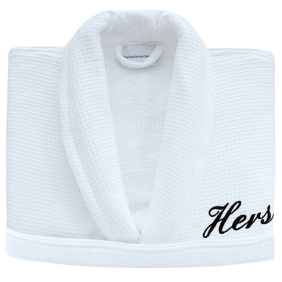 luxury waffle personalised dressing gown by the fine cotton ...