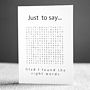 'Just To Say' Word Search Card, thumbnail 1 of 2