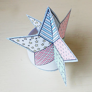 Colour In Star Tree Topper Christmas Card, 3 of 4