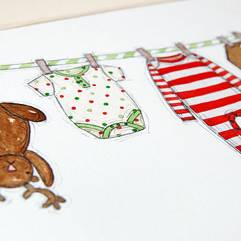 Personalised Baby's First Christmas Print, 3 of 7
