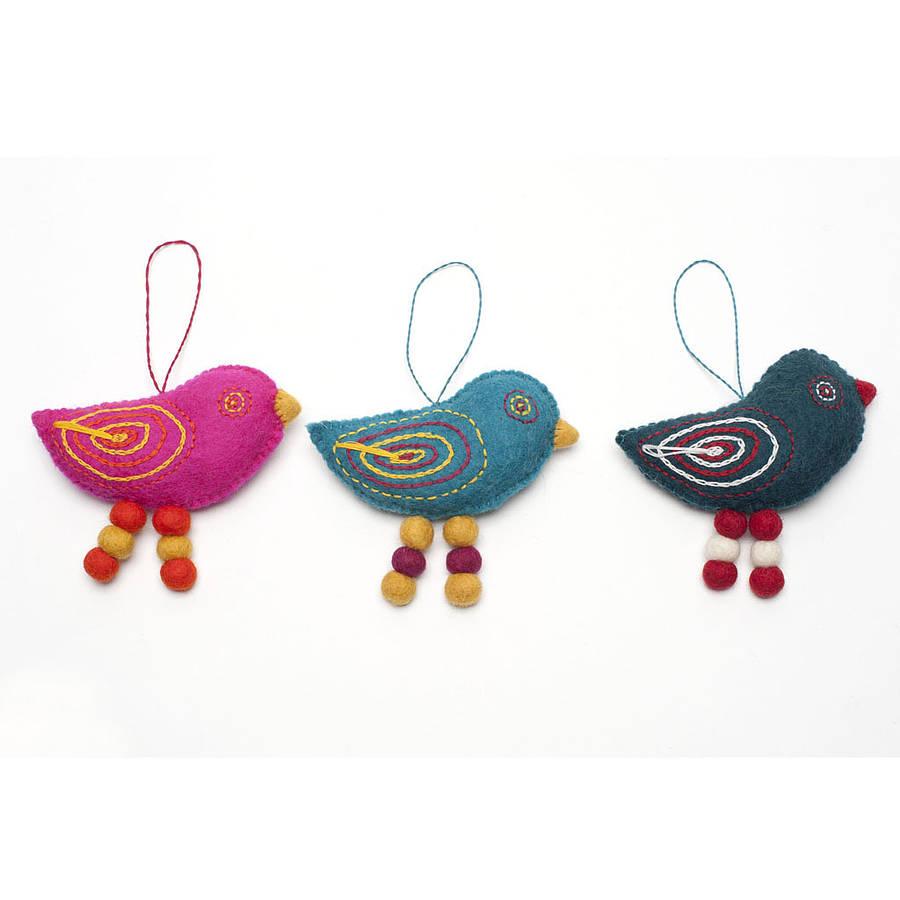 Hanging Birds Decor Of Prey Felt Bird Hanging Christmas Decoration