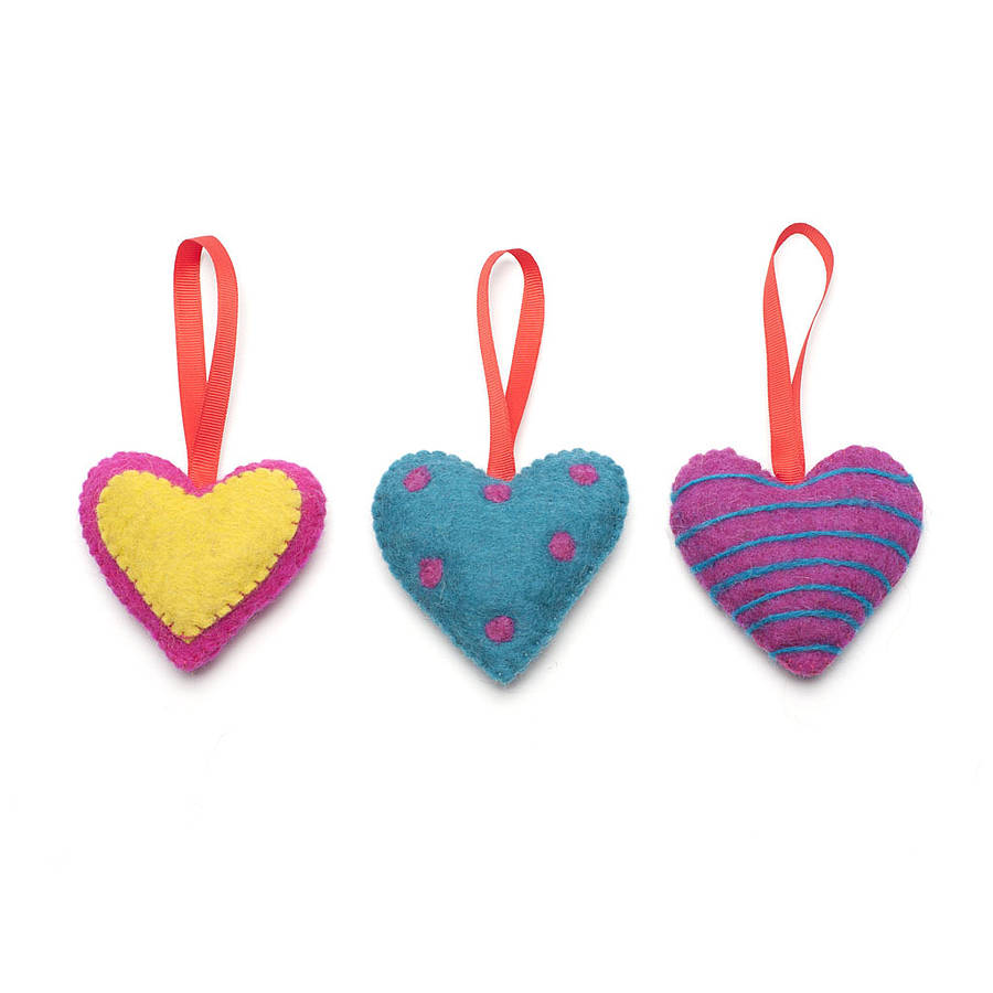 handmade felt heart love hanging decoration by felt so good