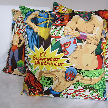 Mexican Wrestler Cushion Cover, 3 of 7