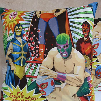 Mexican Wrestler Cushion Cover, 7 of 7
