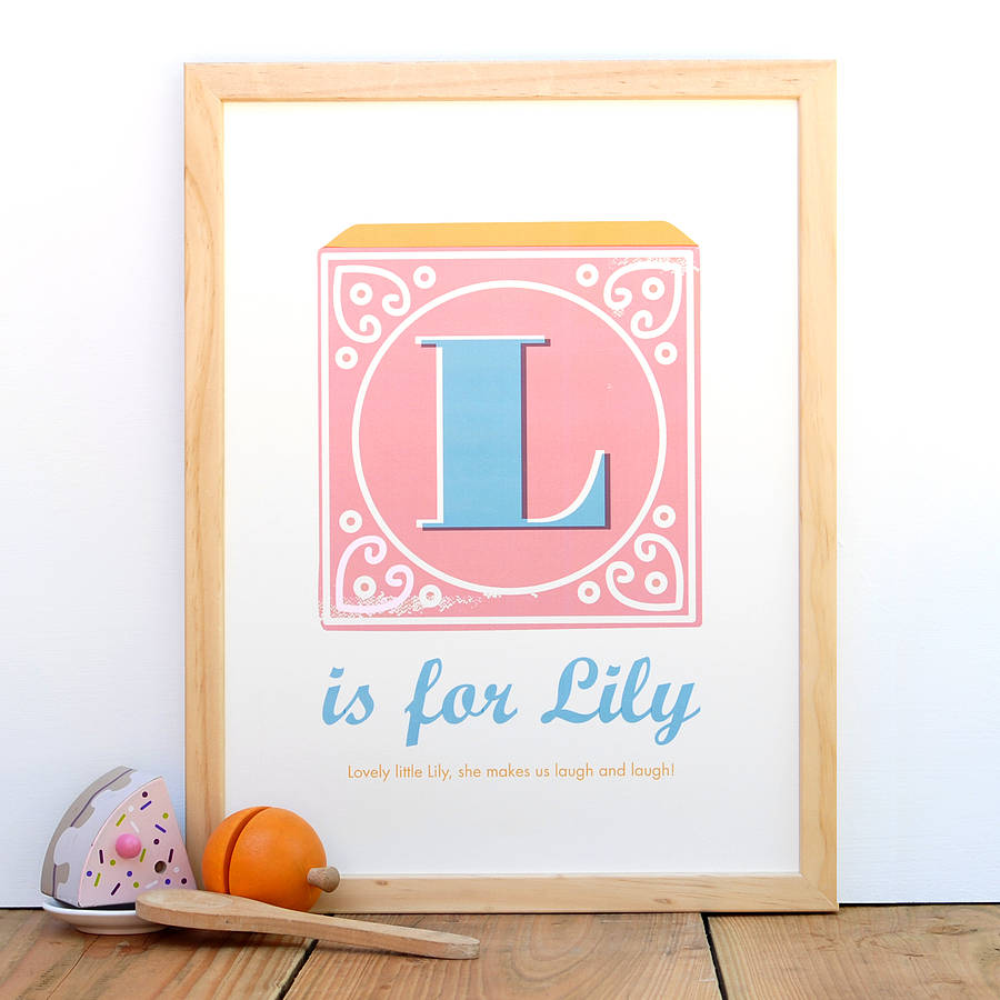 Personalised Alphabet Block Letter Name Print By RukaRuka