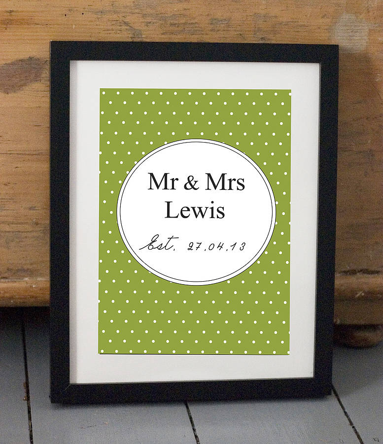 mr & mrs title print by little pieces