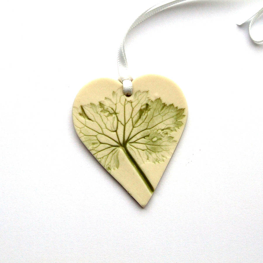 Handmade Heart Hanging Decoration With Leaves, 1 of 3