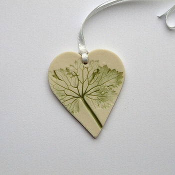 Handmade Heart Hanging Decoration With Leaves, 2 of 3