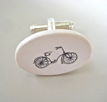 Ceramic Bicycle Cufflinks, 2 of 3