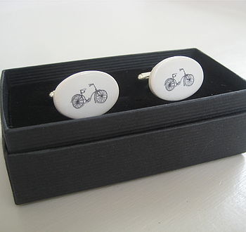 Ceramic Bicycle Cufflinks, 3 of 3