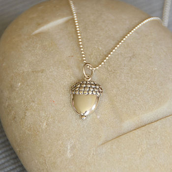 Sterling Silver Acorn Necklace, 2 of 4
