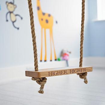 Personalised Oak And Rope Medium Swing, 5 of 12
