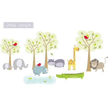Jolly Jungle Fabric Wall Stickers, 2 of 2
