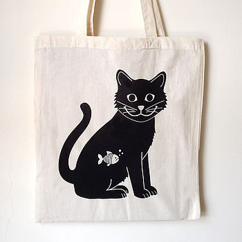 Black Cat Tote Bag By Hello Dodo | notonthehighstreet.com