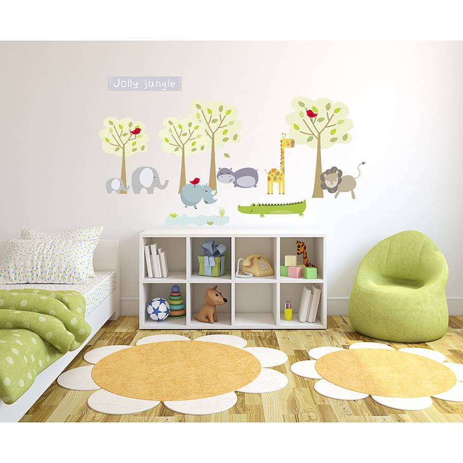 Jolly Jungle Fabric Wall Stickers, 1 of 2