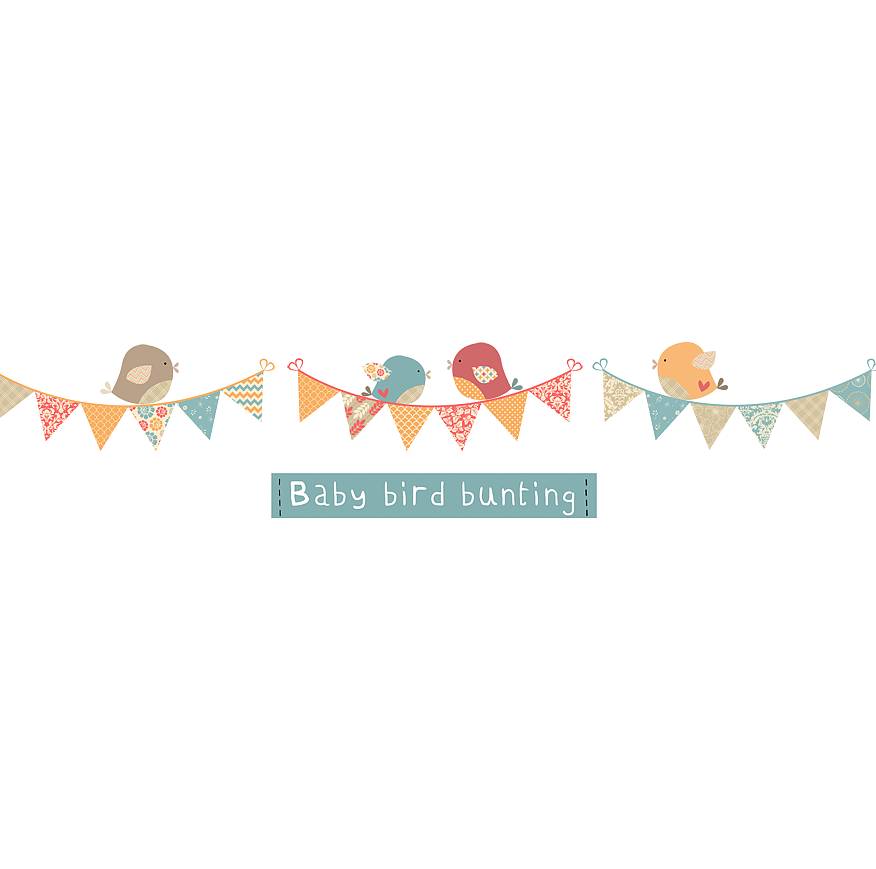 Bird Bunting Fabric Wall Stickers By Littleprints