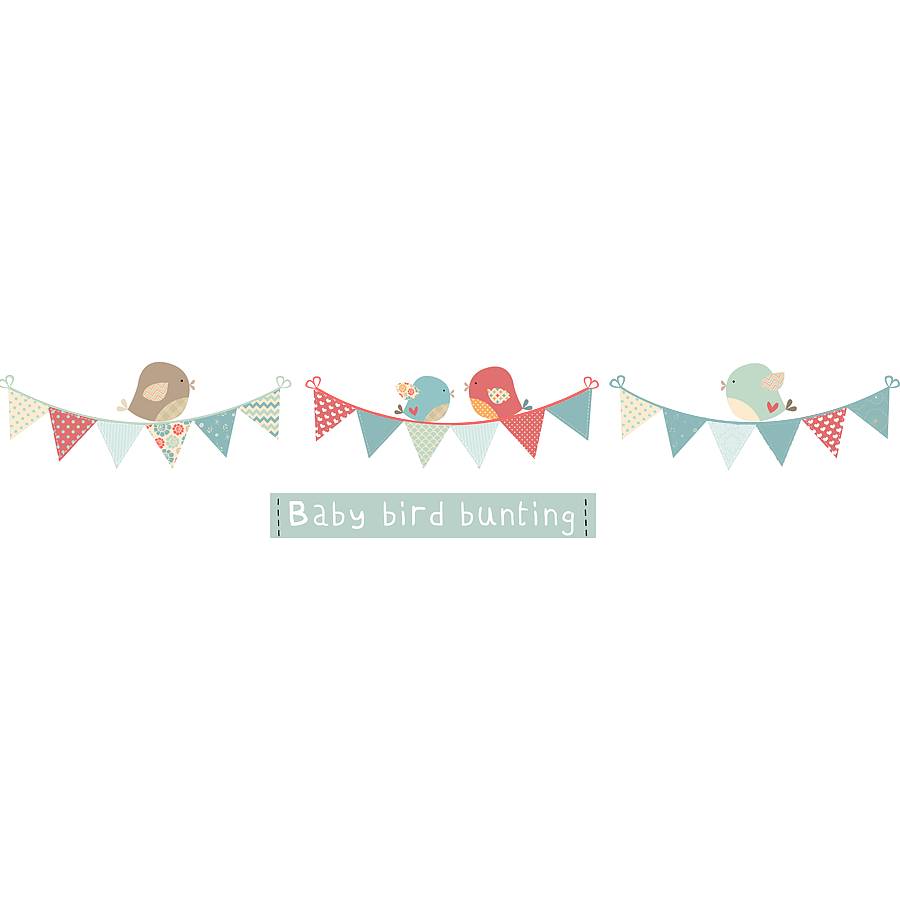 Bird Bunting Fabric Wall Stickers By Littleprints